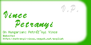 vince petranyi business card